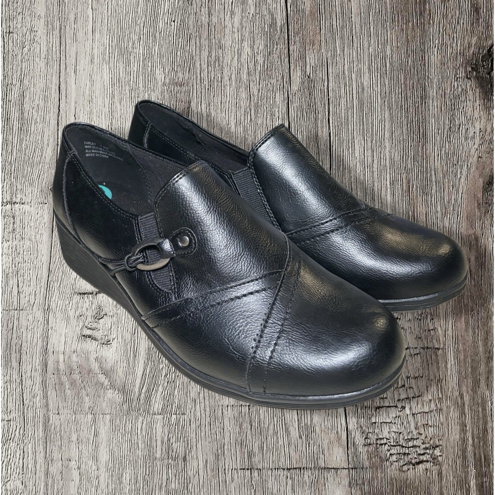 Baretraps Shoes Womens Loafers Comfort Wedge Heels Black Work Casual Size 7.5